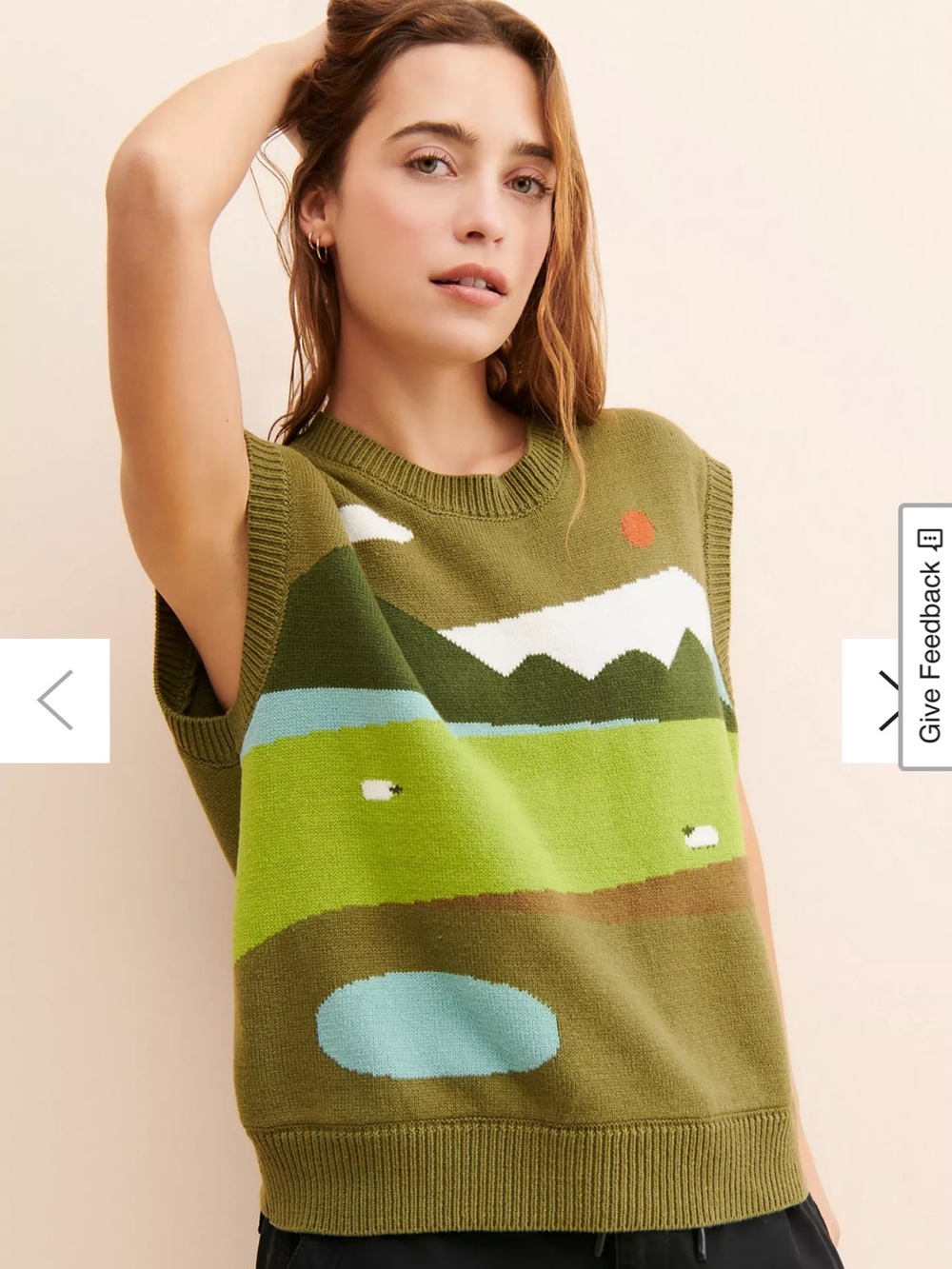Kina And Tam Homestead Sweater Vest size XL sheep mountain green